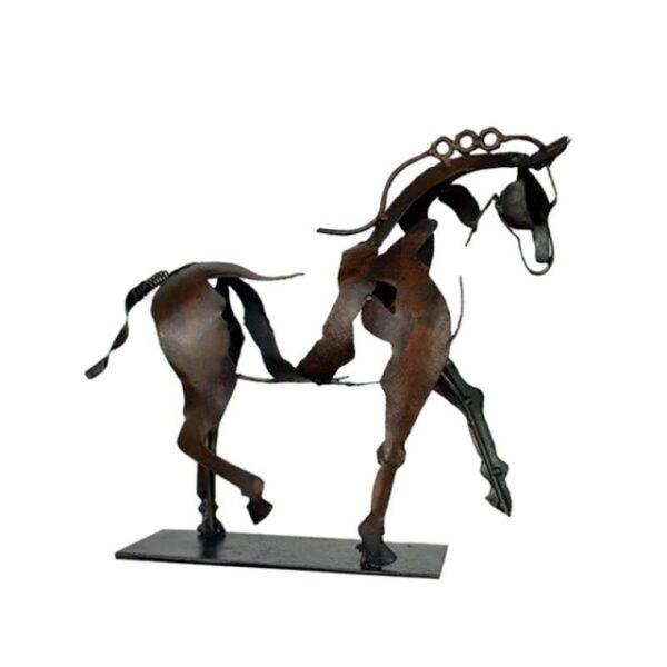 Home Decor Metal Horse Sculpture Adonis Three dimensional Openwork Abstract Vintage Desktop Office Decor Christmas