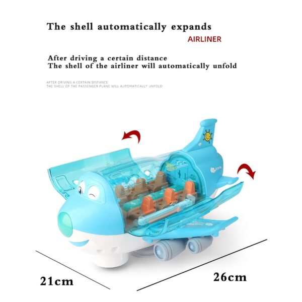 Kids Aircraft Led Lights Music Airplane Toys For Children Simulation Inertia Assembled Plane Model Electric Toy 2