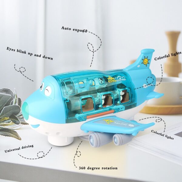 Kids Aircraft Led Lights Music Airplane Toys For Children Simulation Inertia Assembled Plane Model Electric Toy 4