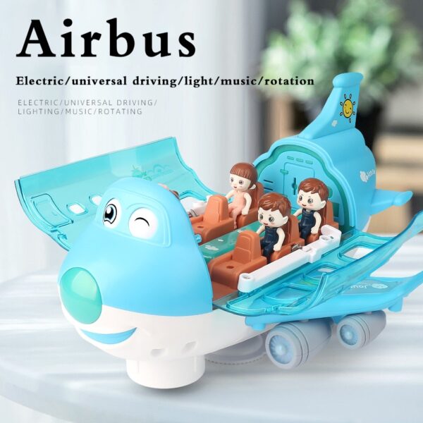 Kids Aircraft Led Lights Music Airplane Toys For Children Simulation Inertia Assembled Plane Model Electric Toy 5