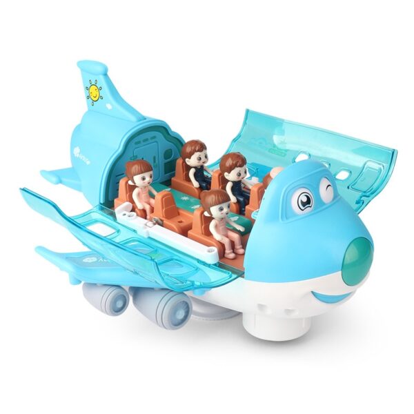 Kids Aircraft Led Lights Music Airplane Toys For Children Simulation Inertia Assembled Plane Model Electric Toy