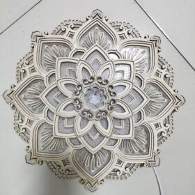 Handmade Wooden Mandala Wall Lamp - image 4