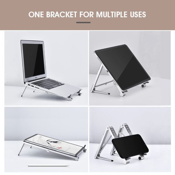 Mini Laptop Holder Adjustable Portable Phone Stand Support 3in1 Notebook Stand Holder For Macbook iPhone 4