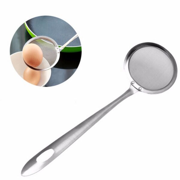 New Multi functional Filter Spoon With Clip Food Kitchen Oil Frying BBQ Filter Stainless Steel Clamp 1
