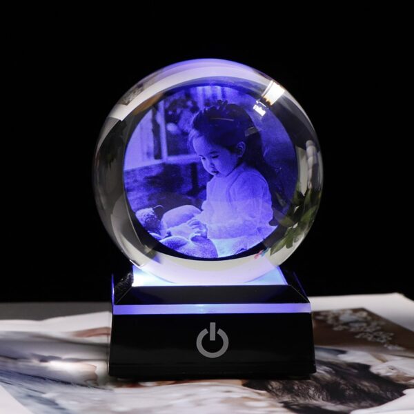 Personalized Crystal Photo Ball Customized Picture Sphere Globe Home Decor Accessories Baby Photo Christams Gift for 2