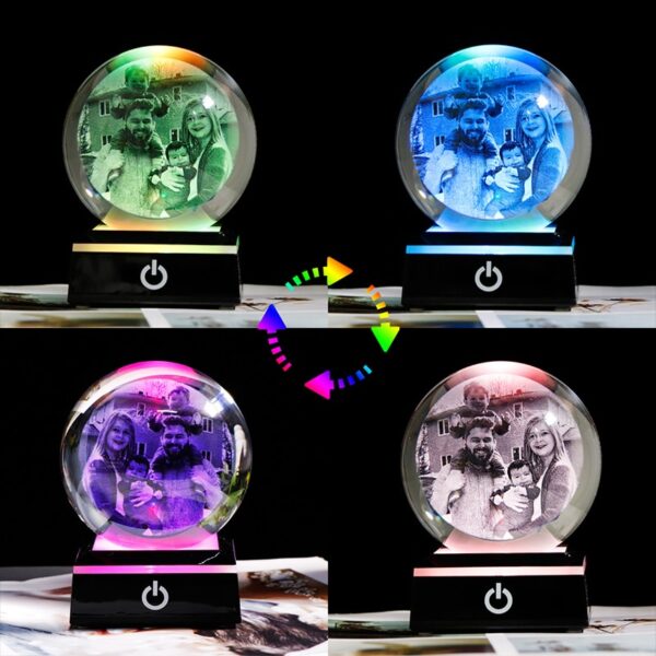 Personalized Crystal Photo Ball Customized Picture Sphere Globe Home Decor Accessories Baby Photo Christams Gift for 5