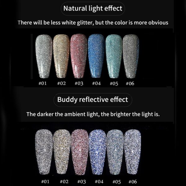 SKVP Reflective Diamond Gel Nail Polish 8ML Sparkling Glitter Laser Nail Gel Art Semi Permanent Top 1