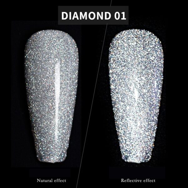 SKVP Reflective Diamond Gel Nail Polish 8ML Sparkling Glitter Laser Nail Gel Art Semi Permanent Top 4