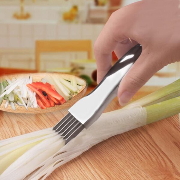 Tagliuzzare Silk The Knife Acciaio inossidabile Grattugia a cipolla Tagliaverdure Agliu Cutter Food Speedy Chopper Safe Aid 5