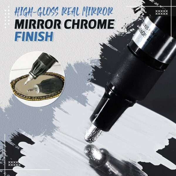 Silver Mirror Marker DIY Paint Mirror Chrome Finish Metallic Water UV Resistant Student Supplies Craftwork Pen 1
