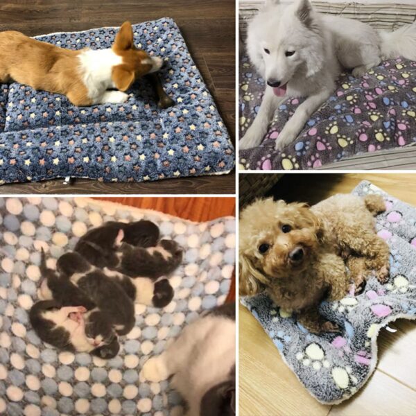 Soft Flannel Thickened Pet Soft Fleece Pad Pet Blanket Bed Mat for Puppy Dog Cat Sofa 1