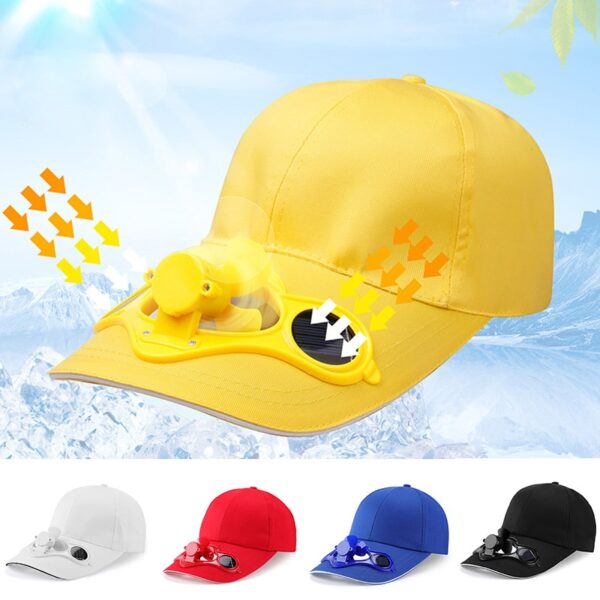 Summer Cap with fan Solar Sun Fan hat Power Casual Sun fan Visor Cap Men Women 1