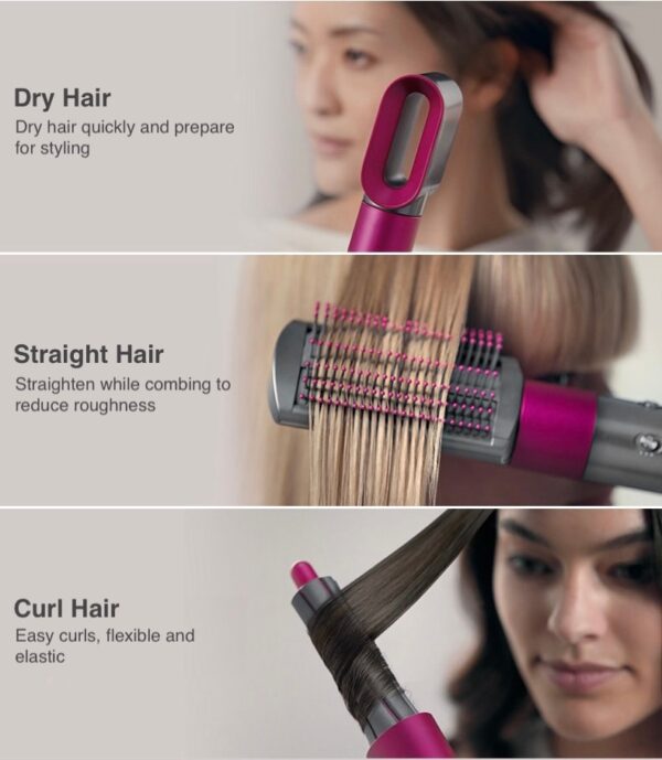 Super Hair Curler Styling Tool Hårpleje Styling Krøllejern Hårtørrer og glattebørste Multi 3