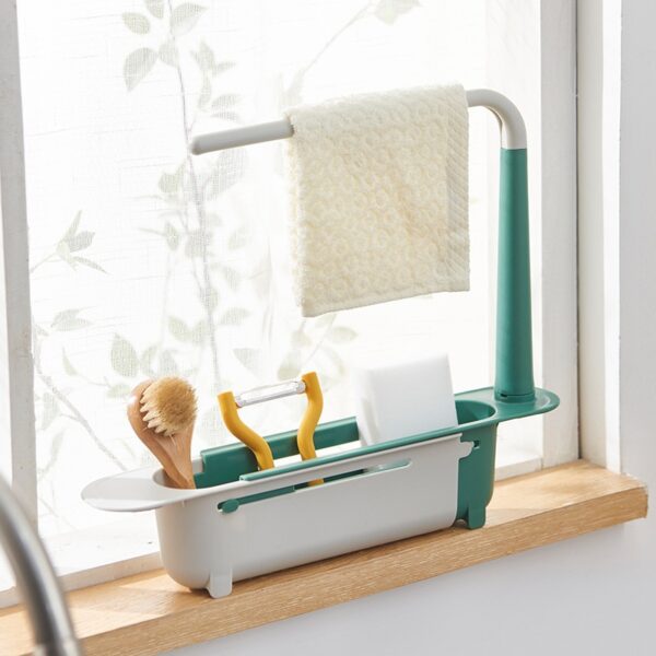 Telescopic Sink Shelf Kitchen Sinks Organizer Sopo Sponge Holder Sink Drain Rack Storage Basket Kitchen Zamagetsi 2