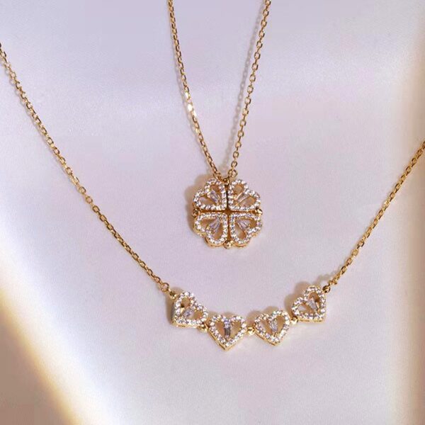 Trendy Fine Little Peach Heart Pendant Chain Necklace for Women Accessories Korean Fashion Jewelry Shiny AAA 3