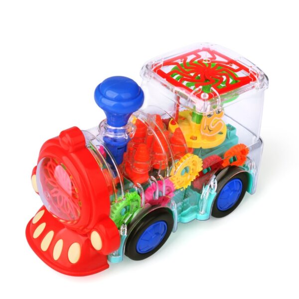 Universal Electric Lighting Gear Train Car Kids LED Flashing Music Singing Sound Vehicle Children Gift Early