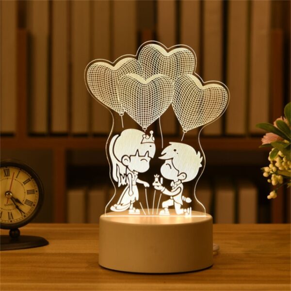 Valentines Day Gift Love Rabbit Bear Kids Night Light Led Wedding Bedroom Nightlight Decor Light 3D 7.jpg 640x640 7