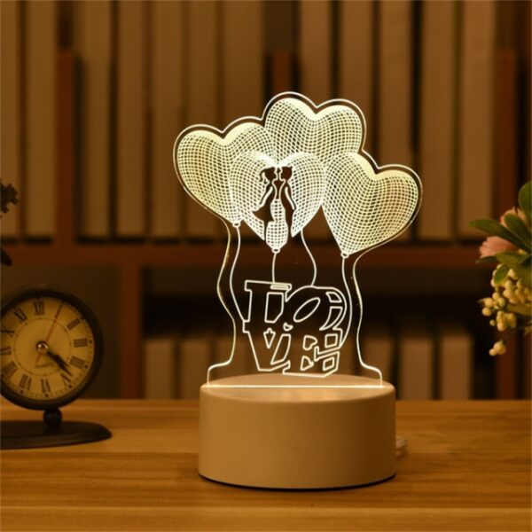 Zawadi ya Siku ya Wapendanao Upendo Sungura Dubu Kids Nuru ya Usiku Led Harusi Chumba cha kulala Nightlight Decor Light 3D 8.jpg 640x640 8