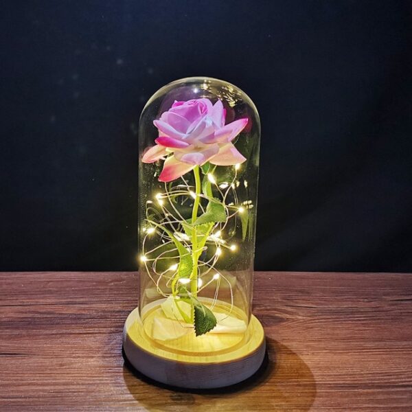 Valentines Day Gift for Girlfriend Eternal Rose LED Light Foil Flower In Glass Cover Mothers Day 4.jpg 640x640 4