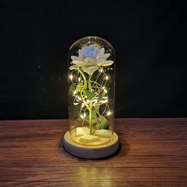Falentynsdei kado foar freondinne Eternal Rose LED Ljocht Folie Flower In Glass Cover Mother Day 5.jpg 640x640 5