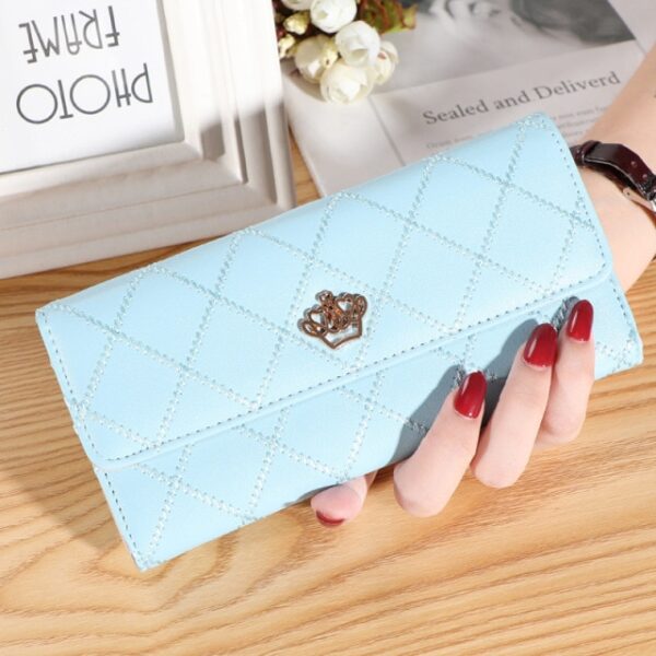 Women Lady Clutch Plaid ya Ngozi ya Hasp Wallet Mwenye Urefu wa Kadi Mkoba wa Mfuko wa Mfuko wa Simu 2.jpg 640x640 2