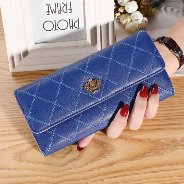 Women Lady Clutch Leather Plaid Hasp Wallet Long Length Card Holder Phone Bag Case Purse 3