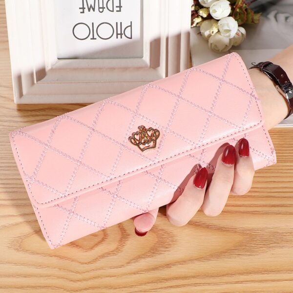 Mná Lady Clutch Leathar Plaid Hasp Sparán Sealbhóir Cárta Fad Fad Sparán Cás Mála Fón 4