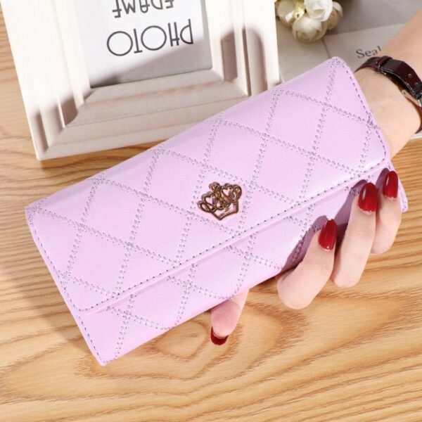 Women Lady Clutch Plaid ya Ngozi ya Hasp Wallet Mwenye Urefu wa Kadi Mkoba wa Mfuko wa Mfuko wa Simu 5.jpg 640x640 5