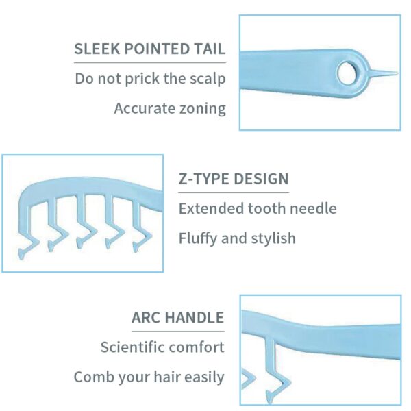 Z-образная расческа с разрезом для волос, вьющиеся челки, укладка, пуховка, парикмахерская, расческа, инструмент для укладки волос, салон, инструмент для 2