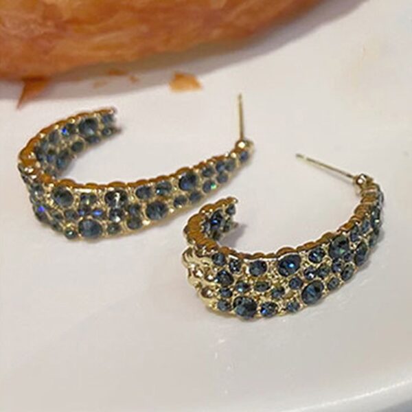 1 pair fashion earring ladies long flower earrings rhinestone earrings accessories handmade round wedding gifts 4