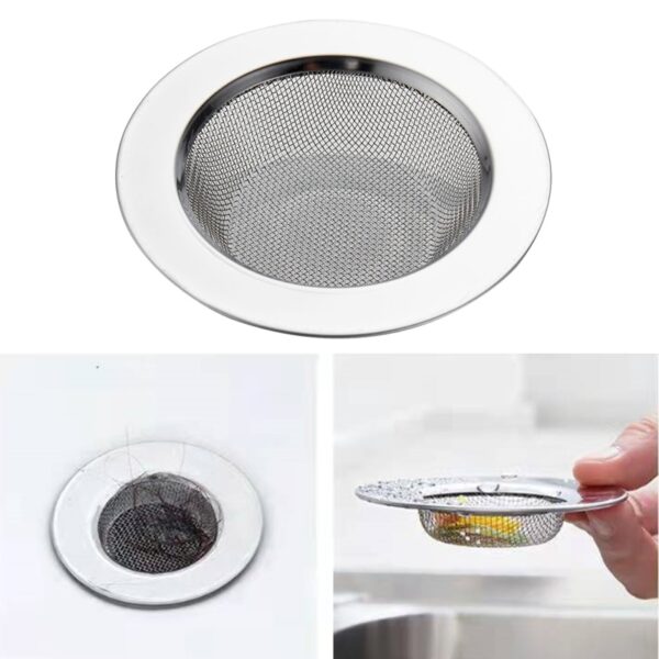 1PCS igwe anaghị agba nchara bathtub ntutu na-ejide ihe nkwụsi ike ịsa ahụ Drain Hole Filter Trap Kitchen Metal Sink Strainer 4