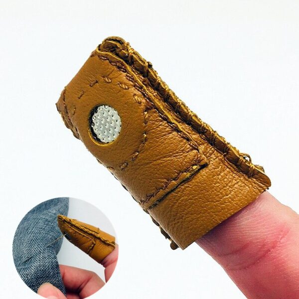 1pcs Leather Coin Thimble Soft Artificial Sheepskin Needlework Finger Cover Tip Quilting Thimble Sleeve Handmade Sewing