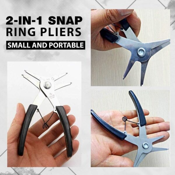 2 in 1 Snap Ring Pliers Multifunction DIY Snap Spring Ring Circlip Removal Install Plier Tool 3
