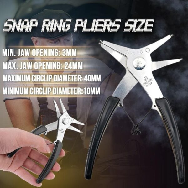 2 in 1 Snap Ring Pliers Multifunction DIY Snap Spring Ring Circlip Removal Install Plier Tool