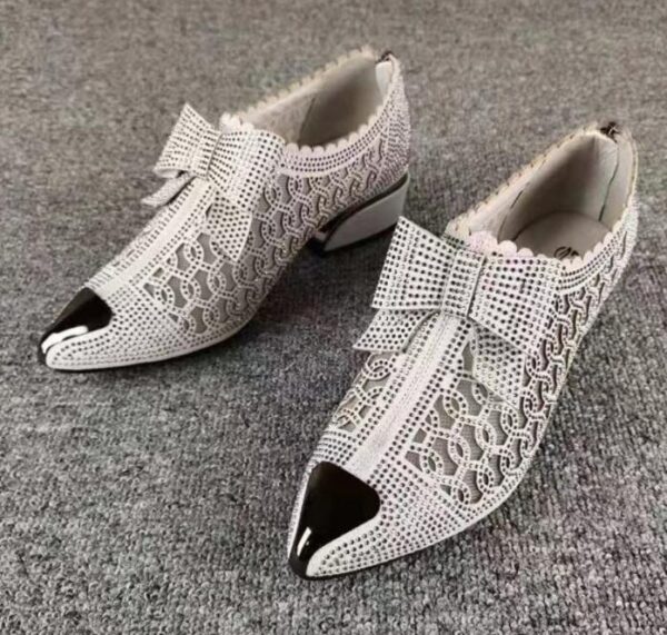 2021 Autumn Women Naked Boots Sexy Hollow out Rhinestone Mesh Shoes Fashion Summer Heels Pointed toe 5