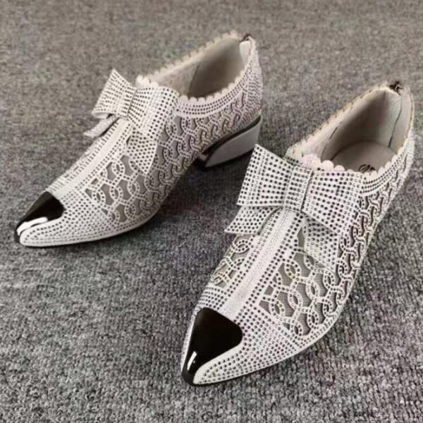 2021 Autumn Women Naked Boots Sexy Hollow out Rhinestone Mesh Shoes Fashion Summer Heels Pointed toe 5