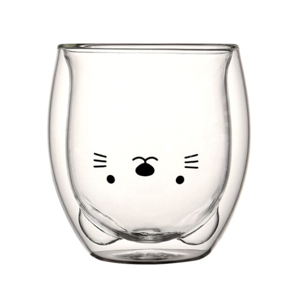 250ML Creative INS Coffee Mug Double Wall Milk Cup Cute Glass Kawaii Juice Vaso Gato Oso 1.jpg 640x640 1
