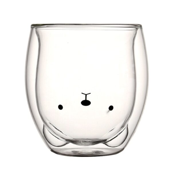 250ML Creative INS Coffee Mug Double Wall Milk Cup Cute Glass Kawaii Juice Vaso Gato Oso 3.jpg 640x640 3
