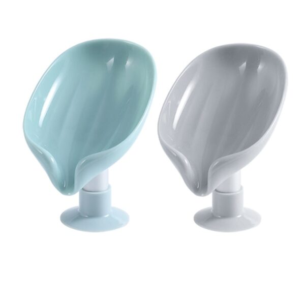 2PCS Suction Cup Soap dish For bathroom Shower Portable Leaf Soap Holder Plastic Sponge Tray