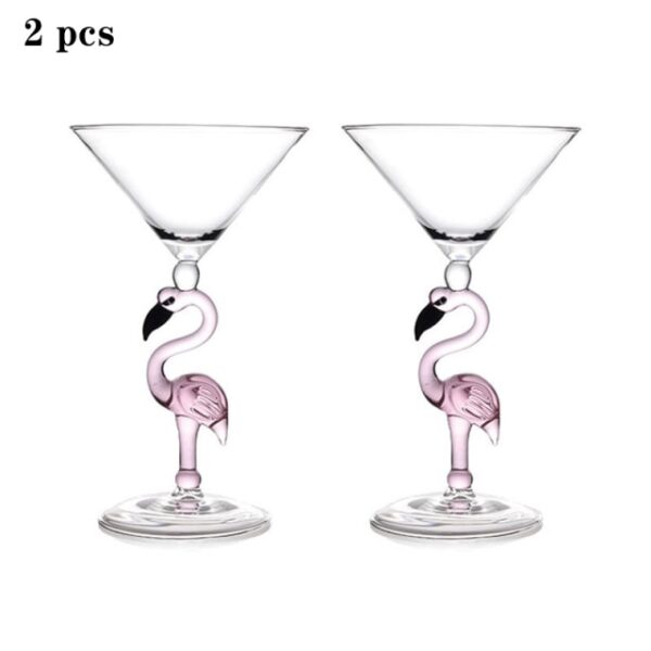 2Pcs Creative Flamingo Cocktail Glass Obrnuti konus u obliku šampanjca Martini Crystal Pehar Wedding Birthday Party Wine.jpg 640x640
