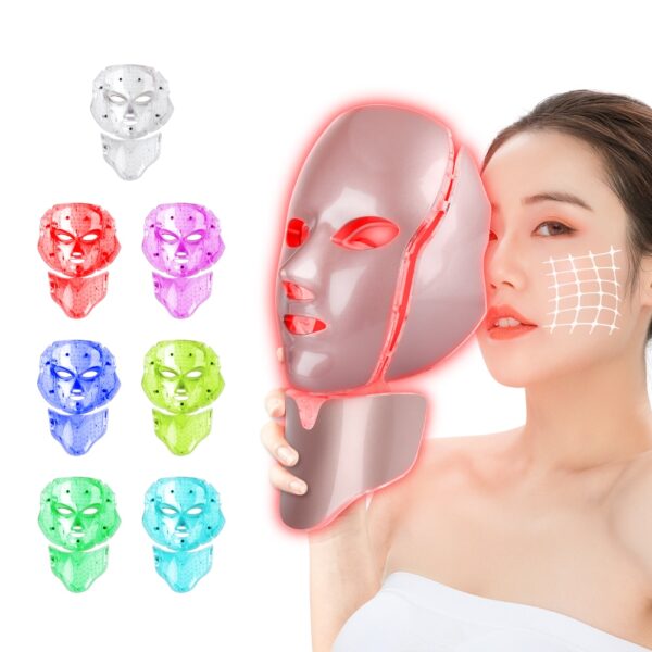 7 Colors LED Light Therapy Face Mask Skin Rejuvenation Led Photon Facial Mask Phototherapy Face Care 1