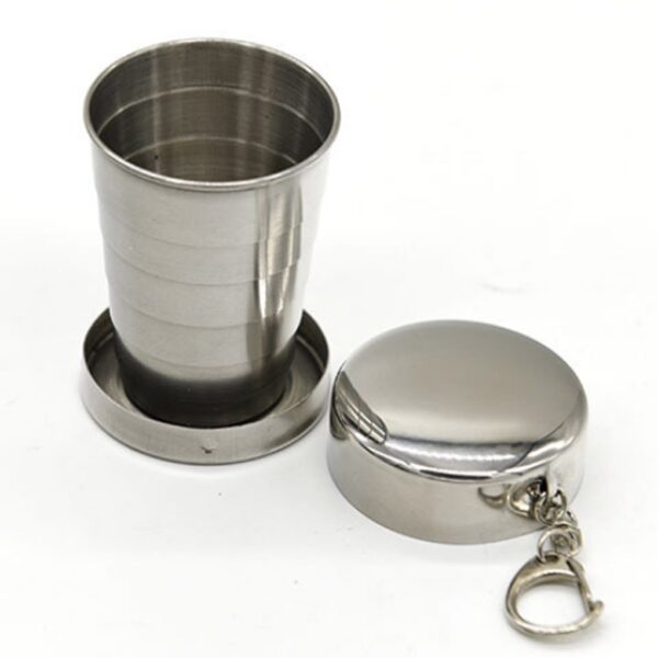 75ML Stainless steel folding cup stainless steel folding retractable cup folding cup blackjack cup Teacups Teaware 1