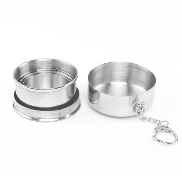 75ML Stainless steel folding cup stainless steel folding retractable cup folding cup blackjack cup Teacups Teaware 2