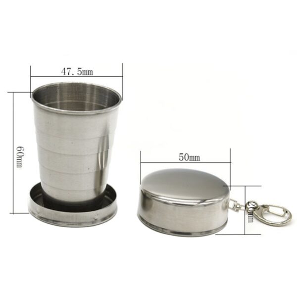 75ML Stainless steel folding cup stainless steel folding retractable cup folding cup blackjack cup Teacups Teaware 3