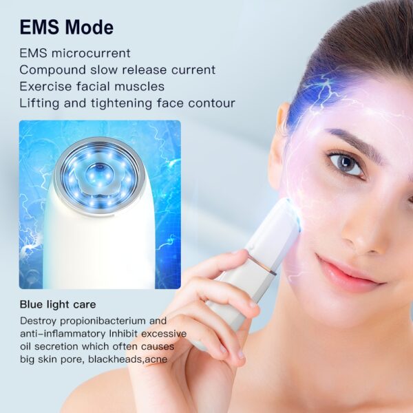 ANLAN 6 In 1 RF Beauty Device EMS Face Lifting Facial Mesotherapy Radio Frequency Red and 4