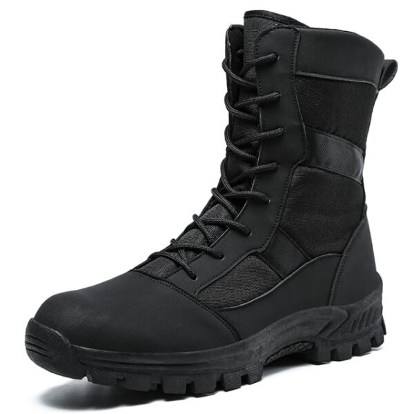 Autumn Military Tactical Boots For Men Leather Outdoors Round Toe Sneakers Men Combat Desert High