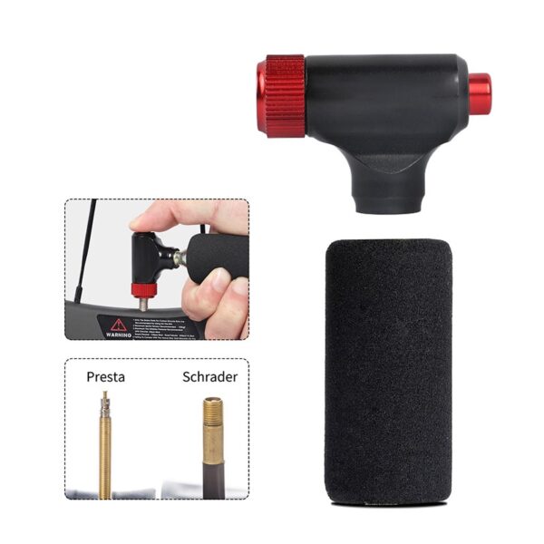 CO2 Pump For Bicycle Schrader Presta Adapter Bike Pump Inflator Aluminum Tire Tube Mini Hand Pump 5