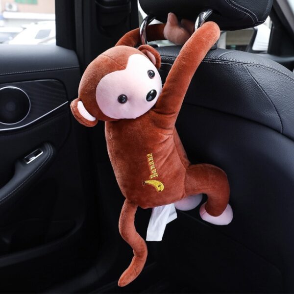 Car Creative Cartoon Cute Monkey Paper Box Car Hanging Paper Napkin Tissue Box Cover Holder