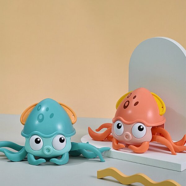 Children Octopus Clockwork Toy Baby Bathing Bath Toys Rope Pulled Crawling Clockwork Crab On Land And 1