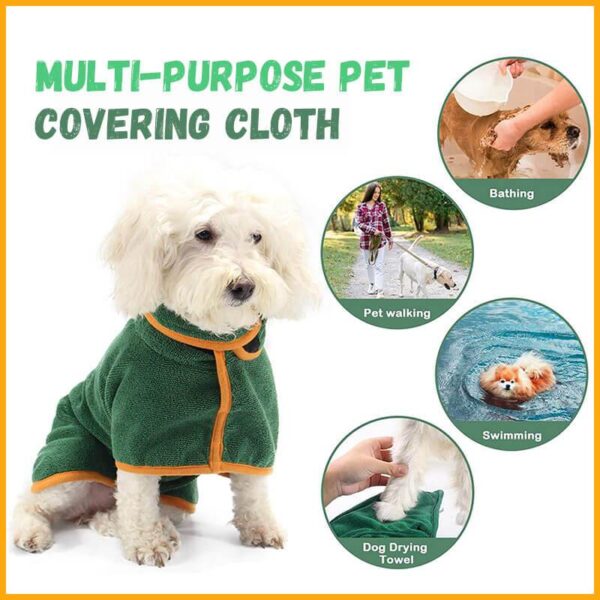Dog Bathrobe Towel Bath Robe Pet Bathrobe Drying Coat Absorbent Towel For Large Medium Small Dog 3